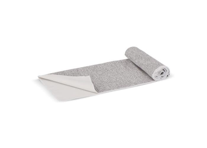 Serviette à séchage rapide promotionnelle rPET 30×80 cm Blanc et Gris